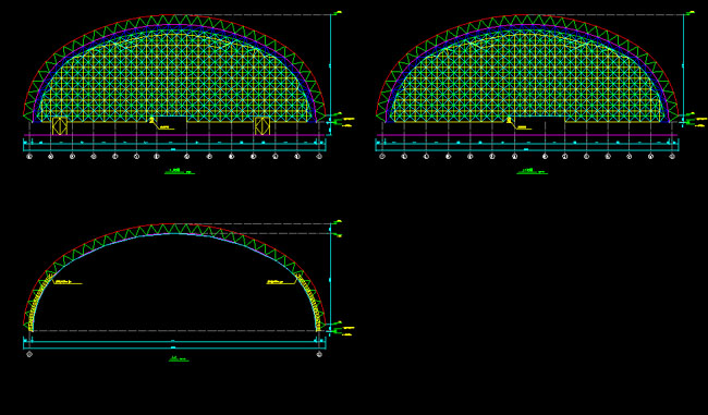 海宁跨度110米，拱高35_7米煤棚网架